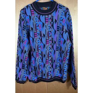 Steven Land vintage coogi style knit sweater size L